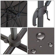 Outsunny Ombrellone da Giardino a Manovella 250x250cm con Rotazione a 360°, Parasole Regolabile su 5 Livelli, Grigio