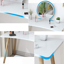 Specchiera Tavolo Cosmetici Con Specchio & Sgabello Imbottito,Semplice Camera Da Letto Vanity Toeletta Da Trucco Scrivania Scrivania Del Computer MOBILI MODERNI Per Home-Naturale-b 80x40x72cm(31x16x28