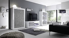 Web Convenienza Madia con 4 Sportelli Made in Italy – Credenza Contenitore Collezione Basic per Soggiorno Cucina Ingresso Sala da Pranzo Mobile Design moderno originale Bianco e Cemento
