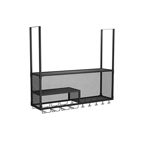 CCFENG Barra di Sospensione, stemware cremagliera a Testa in Giù, Appeso cremagliera Coppa, cremagliera del Vino del Ferro battuto Appeso, Ristorante Armadio Appendiabiti, pensile delle Famiglie