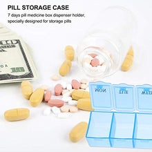 DOITOOL - Contenitore per pillole da viaggio, 12 pezzi, 7 griglie settimanali per pillole, scatola per medicine con catena