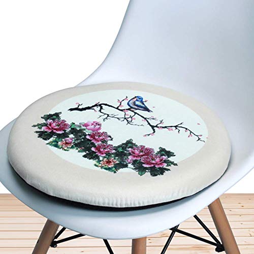 XHNXHN Cuscino per Sedile Rotondo in Memory Foam, Cuscino per Sedile da Esterno per Interni Cuscino per Sedia Rotondo in Morbido Rattan con materassino Traspirante Cuscini per sedie da Pranzo in cu