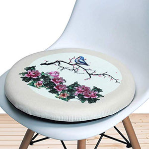 XHNXHN Cuscino per Sedile Rotondo in Memory Foam, Cuscino per Sedile da Esterno per Interni Cuscino per Sedia Rotondo in Morbido Rattan con materassino Traspirante Cuscini per sedie da Pranzo in cu