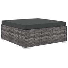 SKM Set Divani da Giardino 13 pz con Cuscini in Polyrattan Grigio