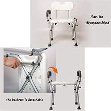 Sgabello da bagno Doccia / bagno doccia Sgabelli sedile Sgabello for / disabili Anti-Slip Anziani Mats doccia sedia regolabile in altezza con schienale 5 e manico Bagno Sedile in argento Max.136kg