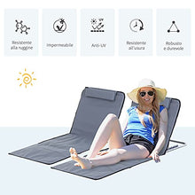 Outsunny Set 2 P.zi Lettini da Spiaggia Pieghevoli, Lettini Portatili Schienale Regolabile e Borsa, 48x134x36-45cm