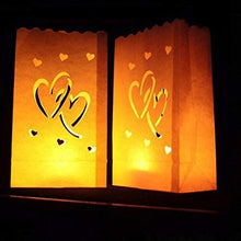 ARTFFEL Vola 30Pcs Hollow Fuori la Luce avvolge la Carta Fatta a Mano Fai da Te lumino votivo Lanterna avvolge Borsa Romantica for la Festa Nuziale Camera da Letto (Doppie Cuori) .Compleanno