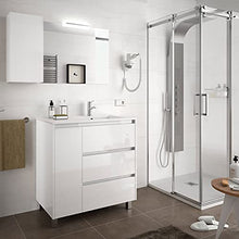 Salgar Arenys Set Mobile da Bagno, Truciolato, Bianco Lucido, Extra Grande