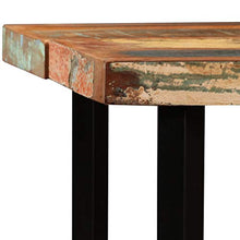 Tidyard Set per Bar 7 pz in Legno Massello di Recupero e Vera Pelle,Set Mobili Bistro per Interno e Esterno
