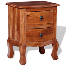 vidaXL Comodino con 2 Cassetti in Legno di Acacia Cassettiera Tavolino Letto