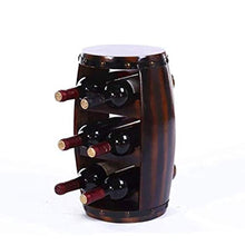 PZW Portabottiglie Semplice e Creativo, Portabottiglie in Legno Massello Portabottiglie da Pavimento Portabottiglie Cilindrico, Capacità Portabottiglie da 6 Bottiglie Dimensioni: 21 * 21 * 42 cm