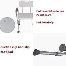 Sgabello da bagno domestico per anziani,Sedile da bagno regolabile in altezza con braccioli,Sedia da doccia antiscivolo con schienale,Può sopportare 130 kg ( Color : Bianca , Size : 48*39.5*67-82cm )