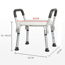 LXLAMP con Regolazione del Bracciolo Assistenza Sanitaria Sedile Rettangolare Rettangolare for Doccia/Stanza da Bagno Sedile (Rettangolare), braccioli Sedile da Vasca Sgabello Doccia