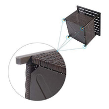 Goplus Tavolino da Giardino in Rattan, Tavolino da Esterno con Telaio in Ferro, Tavolino Elegante con Foro per Ombrellone, Perfetto per Giardino, Cortile, Marrone, 55,5 x 55,5 x 46 cm