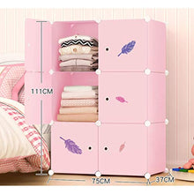 Cassapanche GGJIN Armadio Affitti Posti Letto Pieghevole Semplice Rimovibili di archiviazione Gesso Combinazione Governo Assemblea di plastica (Color : Pink)