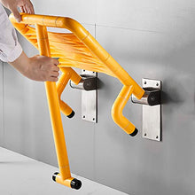 Sgabello pieghevole a parete in acciaio inossidabile, pieghevole, con illuminazione, può essere utilizzato come sgabello da doccia per sgabello sostitutivo per scarpe, altezza seduta bianco e giallo