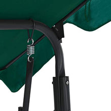 vidaXL Panchina a Dondolo da Giardino con Baldacchino e Cuscini Comodo Relax Stabile Elegante Altalena Telaio in Acciaio Verniciato Verde in Tessuto