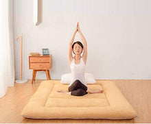 HKX Tappetino Pieghevole Ispessito, Grande dormitorio Portatile da Meditazione Coprimaterasso Futon Lavabile Queen-King-A 100x200cm (39x79 Pollici)