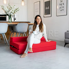 G&H - Materasso pieghevole pieghevole per letto matrimoniale, con rivestimento rimovibile, colore: Rosso