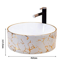 William 337 WYZ Controsoffitto Lavandino Lavabo, Ceramica Rotonda Guardaroba Wash Stand lavandino del Bagno (40x15.5cm) Room