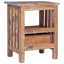 FAMIROSA Comodino 41x30x50 cm in Legno Massello di Recupero