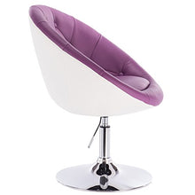 WOLTU BH41vlw-1 Poltroncina da Bar Sgabello Girevole Sedia con Schienale Braccioli in Ecopelle Altezza Regolabile Viola+Bianco