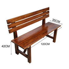 Panca da cortile in legno massello 120 CM doppio sedile, Panche di riposo interne ed esterne resistenti alle intemperie e anticorrosive, Sedia attesa panchina da giardino terrazza ristorante