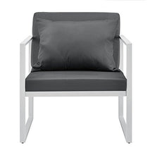 casa.pro] 2 x Poltrona da Giardino - 70 x 60 x 60 cm - Mobile da Giardino in Un Set di 2 - Grigio/Bianco