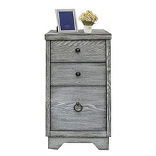 Cassettiera American Country Style Governo di legno a 3 cassetti Grigio Comodino cassetti Night Stand for Camera da letto Cassettiera da posizionare sul pavimento del Governo per Camera da letto Soggi
