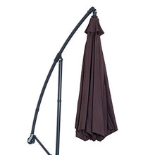 Outsunny Ombrellone da Giardino a Braccio Deluxe Inclinabile con Manovella, in Acciaio e Poliestere Φ3m, Marrone