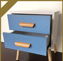 Zhicaikeji Comodino della Camera da Letto Creativo di Moda Semplice Stile Nordico Blu Bianco Scaffale da mensola in Legno