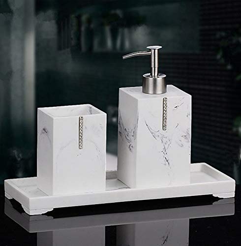 JTKDL Set di Accessori per Il Bagno Set di Lavaggi per Bagno in Resina per Bagno in Resina Creativa con Fascia Elastica Creativa Europea di Fascia Alta,D