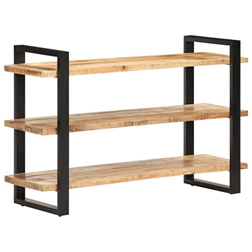 vidaXL Credenza con 3 Ripiani 120x40x75 cm in Legno di Mango Grezzo
