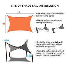 WWYL Tenda da Sole A Vela, Tenda A Vela Rettangolare, HDPE Traspirante Tenda da Sole Impermeabile per Parasole Tenda da Sole per Giardino Esterno, Patio Esterno (Color Crema,4 x 4 m)