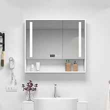 Bathroom mirror-Jack LED Illuminato Bagno Armadietto dei medicinali,Illuminato Wall Mount Armadietto a Specchio,Anti Nebbia Scacciabruma Specchio con Rack di stoccaggio,Bianca
