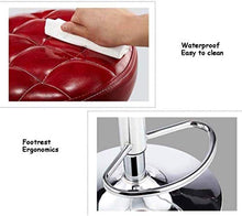 LWW Sgabelli, similpelle esterni orientabili Ascensore girevole a gas, Chrome poggiapiedi e base per la prima colazione, Contatore, cucina e la casa,Nero