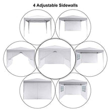 3x3 M Gazebo da Giardino Impermeabile Pieghevole Tendone Giardino con 3 Laterali - Antipioggia - Resistente ai Raggi UV (Bianco)