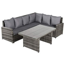 Outsunny Salotto da Giardino Set 3 Pz con 2 Divani da Esterno e 1 Tavolo da Giardino in Rattan Sintetico Grigio
