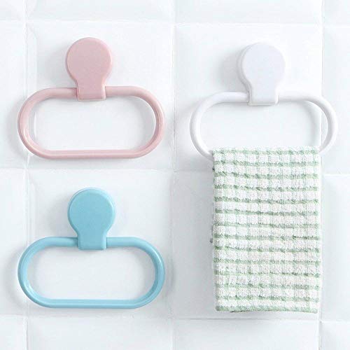Portasciugamani Ad Anello Incollare Anello Portasciugamani Cucina Bagno Straccio Appendiabiti Portasciugamani Appeso Asciugamano Mensola Asciugamano Appeso-Bianco