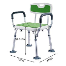 SETSCZY Sedia da Doccia Portatile Sgabello da Bagno in Alluminio con Schienale e Braccioli Panca da Doccia Regolabile da Altezza Sedia con Piedini in Gomma Antiscivolo
