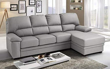 Dafne Italian Design Divano Letto angolare 3 posti con penisola a Destra. Similpelle Ash (cm. 269 x 162 x 92h) - Arredi Casa