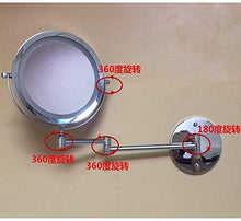 Specchio Specchi per vanità da Bagno spogliatoio Muro Trucco a Parete LED Illuminato a Due Lati 360 ° Girevole Estensibile (Size : Reverse 10 Times)