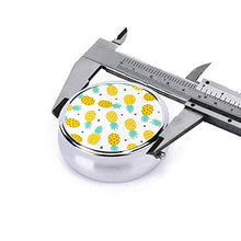 Scatola rotonda per medicina portatile, mini pillole in metallo, dispenser per pillole tascabili, borsa da viaggio, ananas e cuori.