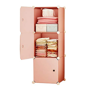 Locker Armadio Armadio Rimovibili di Plastica Noleggio Scaffali Abbigliamento Home Camera A 3 Strati Dormitorio Rosa MUMUJIN (Size : 39X37X111CM)