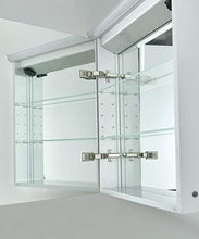 4E - Armadietto con Specchio di Design con Corpo in Alluminio, Strisce in Acrilico sulla Porta specchiata, Specchio da Parete (60 x 70 x 13,5 cm (L x A x P).