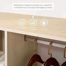 homcom Stand Appendiabiti con 3 Ripiani e Attaccapanni per Vestiti, Guardaroba Porta Abiti in Legno 128 cm