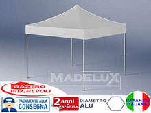 Gazebo Pieghevole 3x3m Alluminio piantone Esagonale Telo Rivestito PVC con Laterali