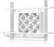 Zfggd Parete Wine Rack Organizer, Bottle Holder Glass Bar Accessori Scaffalature for 6 Bottiglie di Vino Bagagli mensola di Esposizione (Bianco)