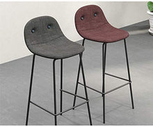 XIAOYAN Sgabelli da Bar Sgabello con Schienale Bianco, Spugna Cuscino Sedia da Pranzo Cucina | Gambe in Metallo Nero | Sedile in Lino | Carico Massimo 150 kg (Colore: Rosso Scuro, Dimensioni: 75 cm)