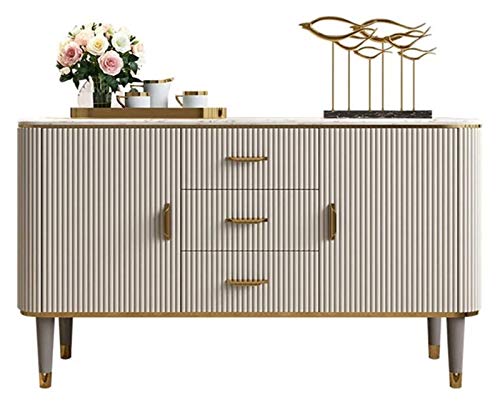 HLZY Armadio Laterale Accento, armadi da Cucina Moderna dettagliata Sportello dell'auto e 2 immagazzinaggio del cassetto Credenza Buffet Stile Contemporaneo Buffet Server